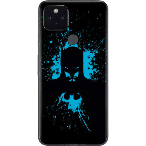 DC Comics Batman Blue Splash character shape Google Pixel 5 Skin